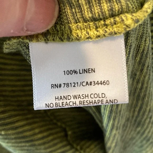 Eileen Fisher Green Linen Dress - Picture 6 of 6